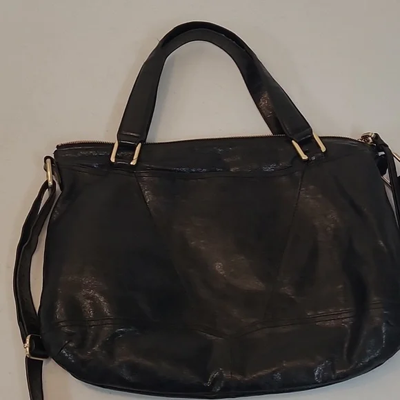 HOBO the Original Black Leather Shoulder Bag with Crossbody Strap - Picture 11 of 13